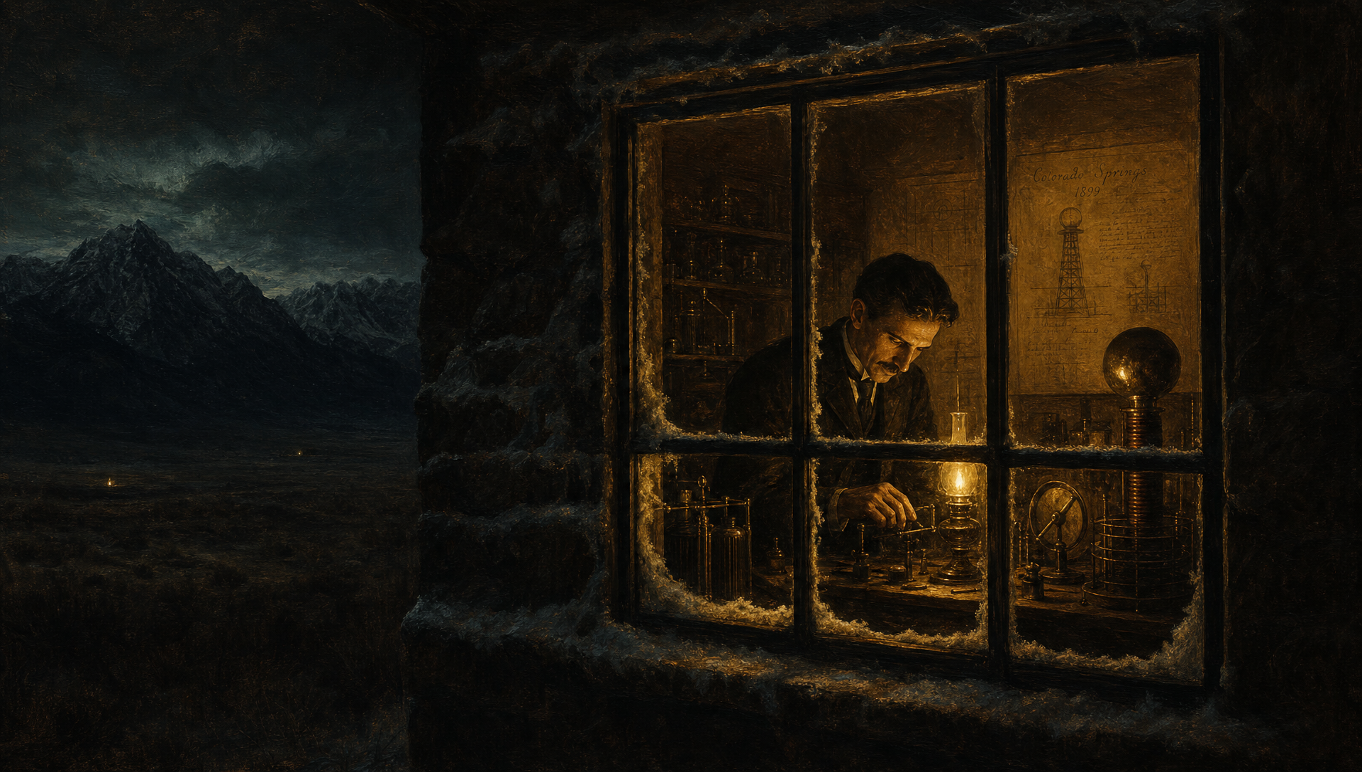 Nikola Tesla at Colorado Springs — still 5